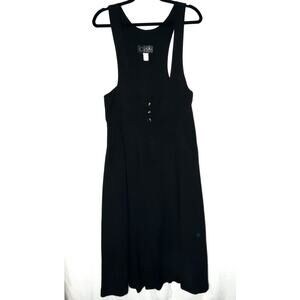 Ciao 1990’s Vintage Rare Plunging Necklines Blach 3 Button Halter Dress Medium